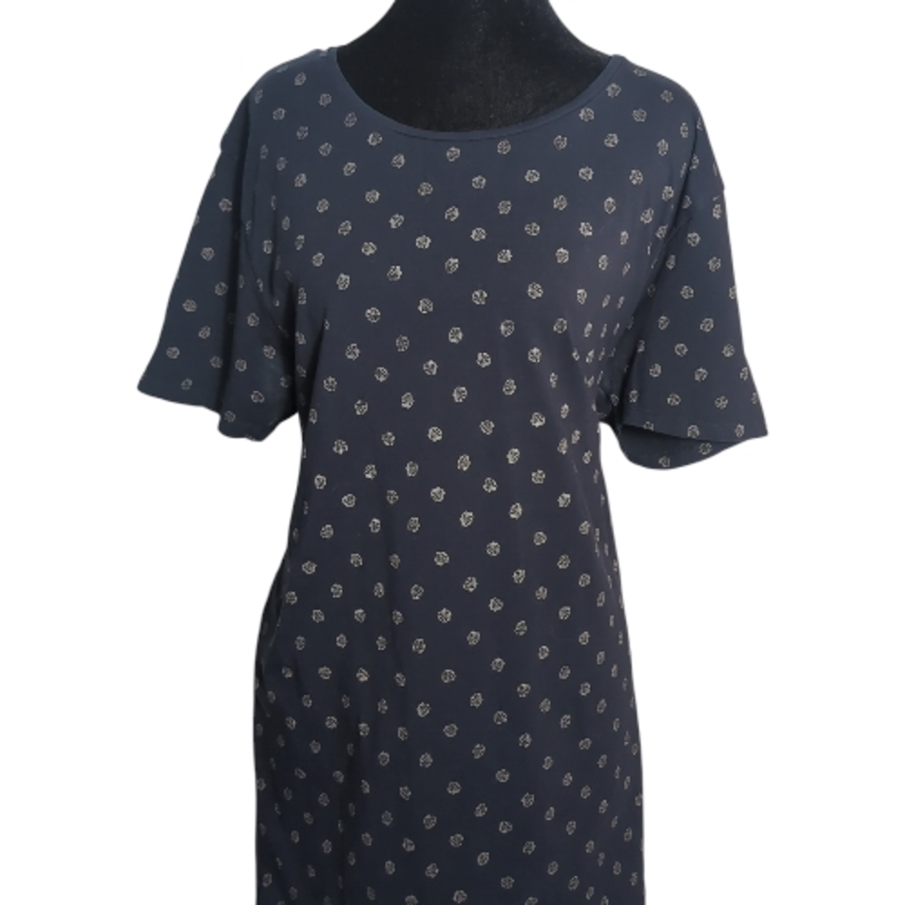 Scotch & Soda XL Navy Blue Tunic Top Seashell Print Short Sleeve Coastal Beach